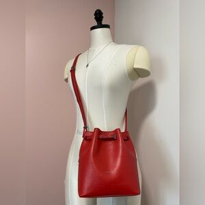 MATT & NAT red vegan leather crossbody bucket bag